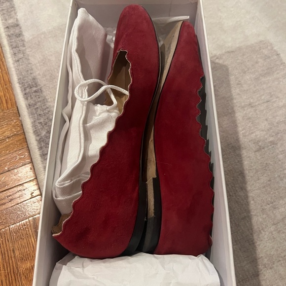 Chloe Suede Scallop Flats - Picture 7 of 8